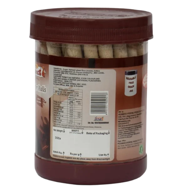 Chocolate Wafer Rolls 300gms Jar