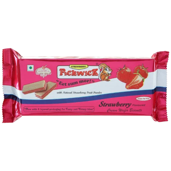 Strawberry Flavoured Wafer Biscuits - 100gms