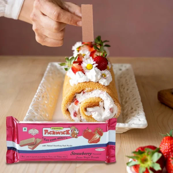 Strawberry Flavoured Wafer Biscuits - 100gms